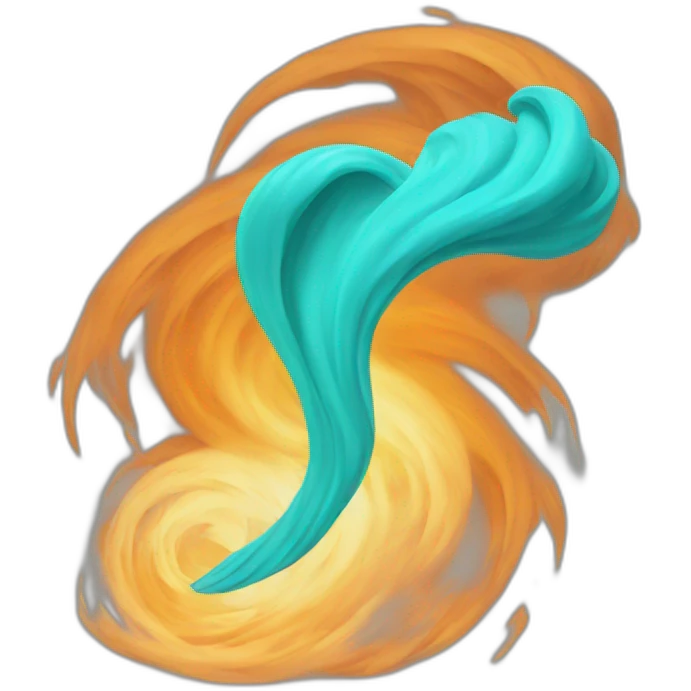 Orange teal Tornado emoji