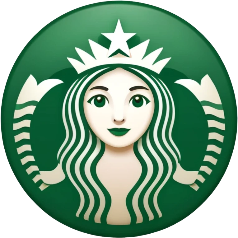 Star colored starbucks green, no face emoji