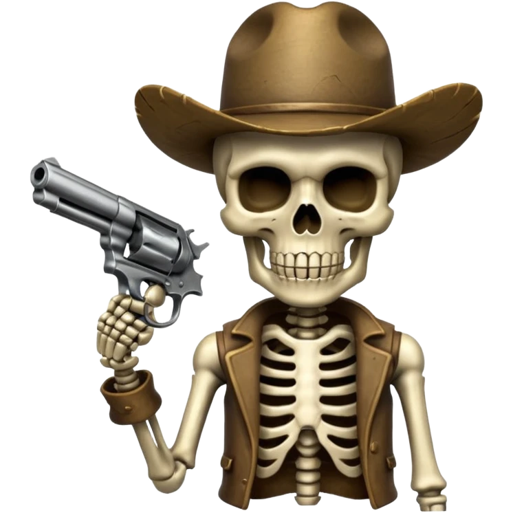 Skeleton suicide revolver emoji