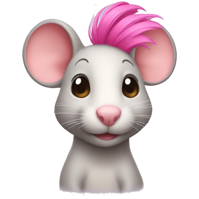 A rat with a pink ponytail  emoji
