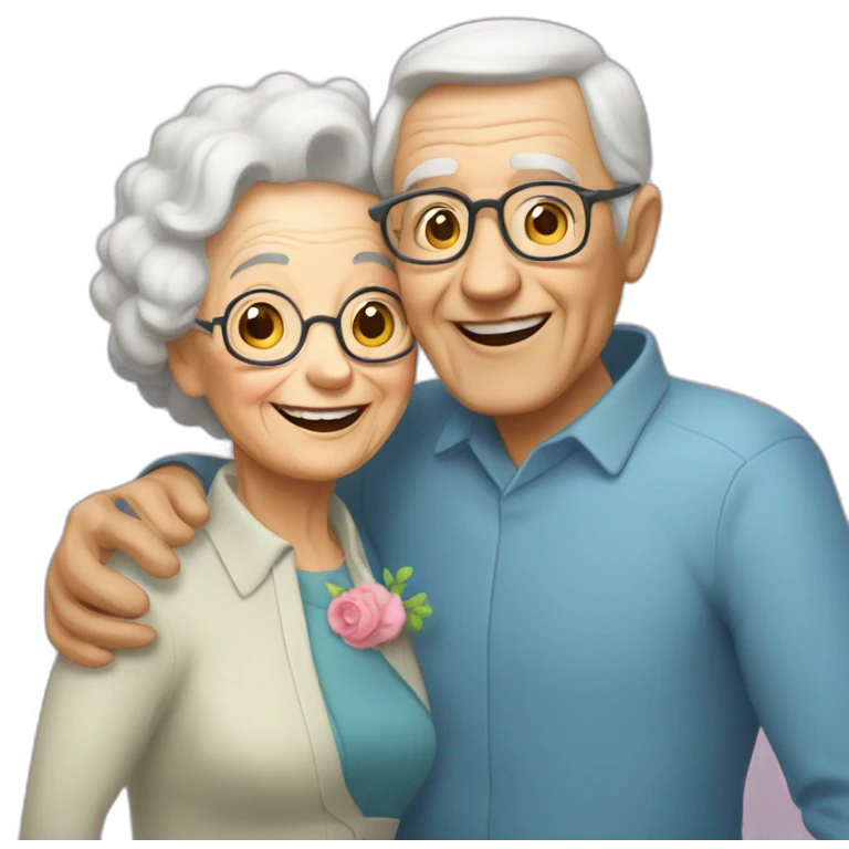 lovey-dovey octogenarian emoji