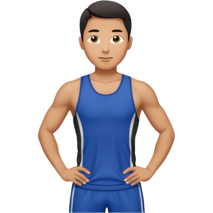 The Asian guy is into sports and is in great shape. emoji