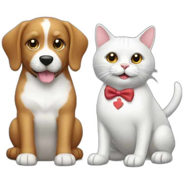 dog and cat playing cards emoji