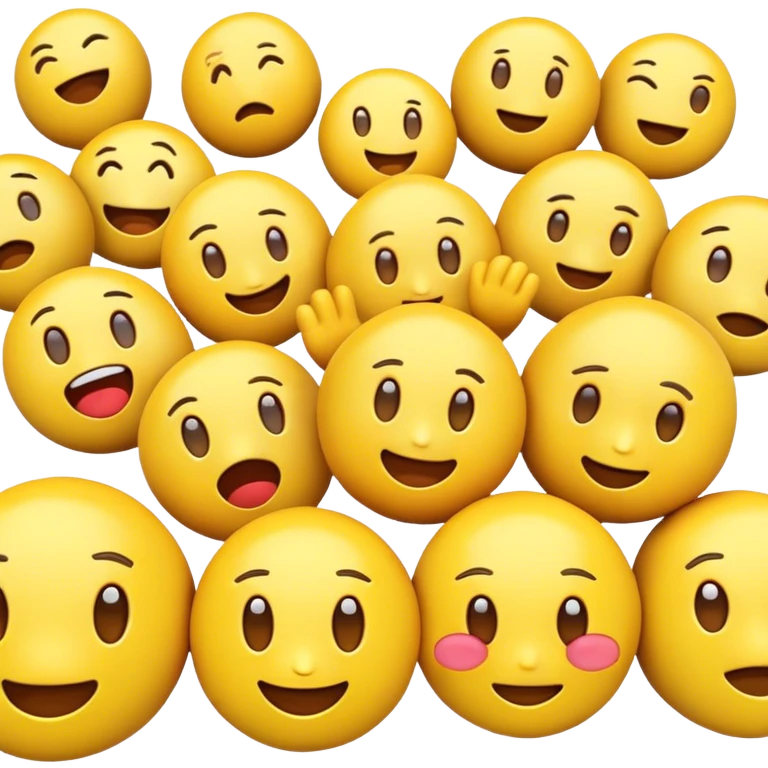 3d yellow emojis with multiple emotions emoji