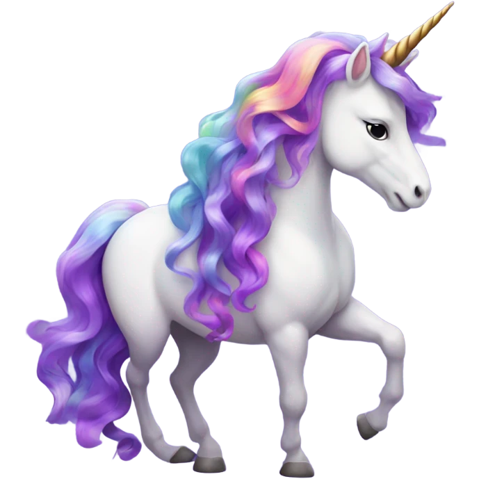 Unicorn and purple ribbon emoji