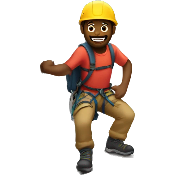 Man climbing mountain emoji