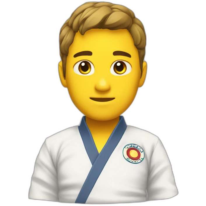 Judo moreno cinturon amarillo emoji