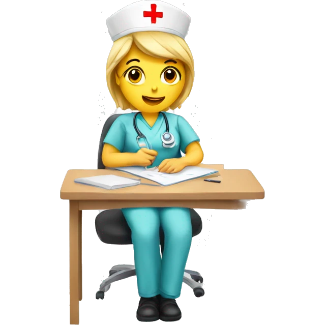 nurse taking an exam emoji