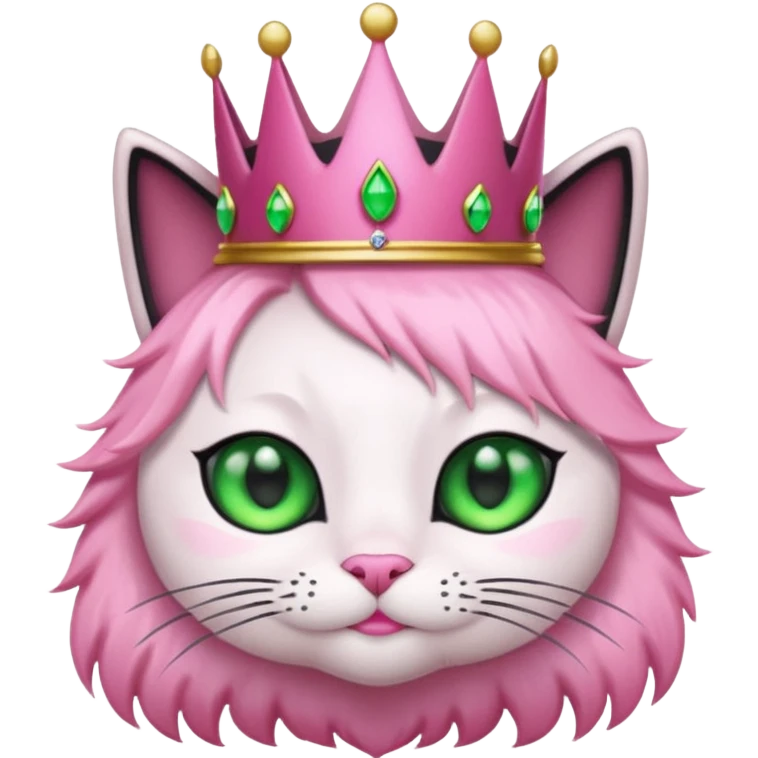 black cat with a sparkling pink crown emoji