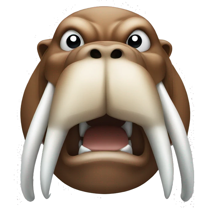 Angry walrus with big tusks emoji