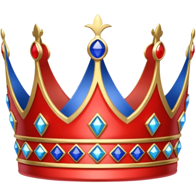 Red, White, and Blue crown emoji