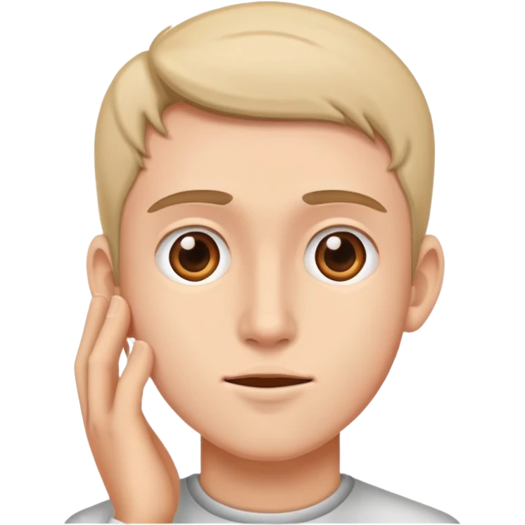 young man hearing defect emoji