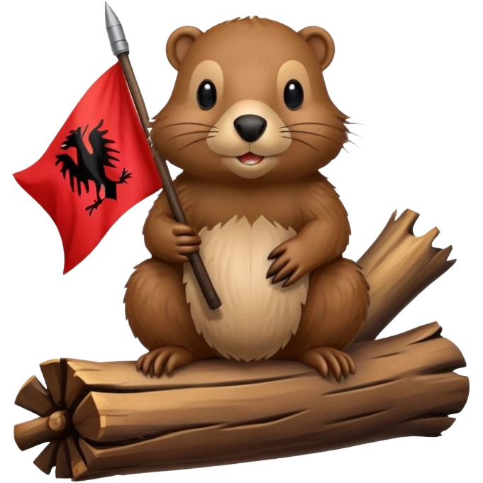 albanian flag with beaver on it emoji