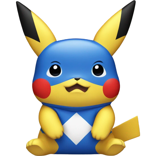Pikachu with a red Blue and white t-shirt emoji