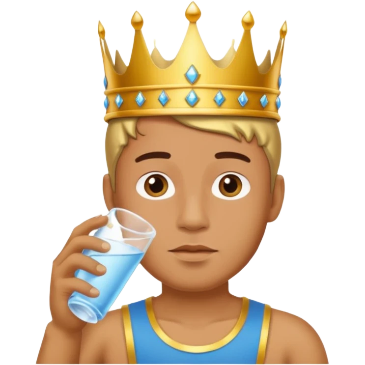 One man surved Drinking water queen emoji