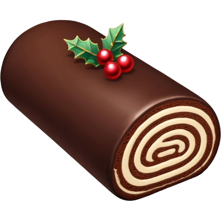 Christmas chocolate log cake emoji