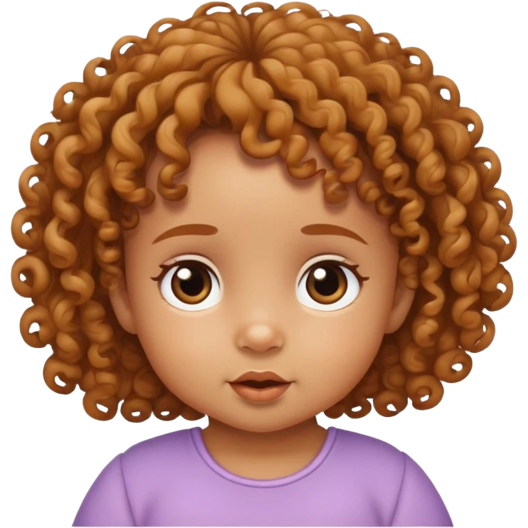 A curly baby girl Who turns two today emoji