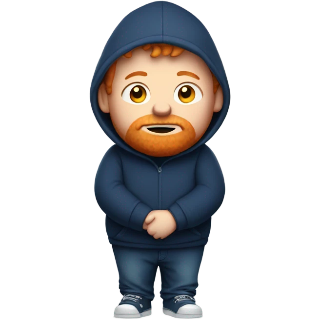 Fat ginger guy with dark blue hoodie emoji