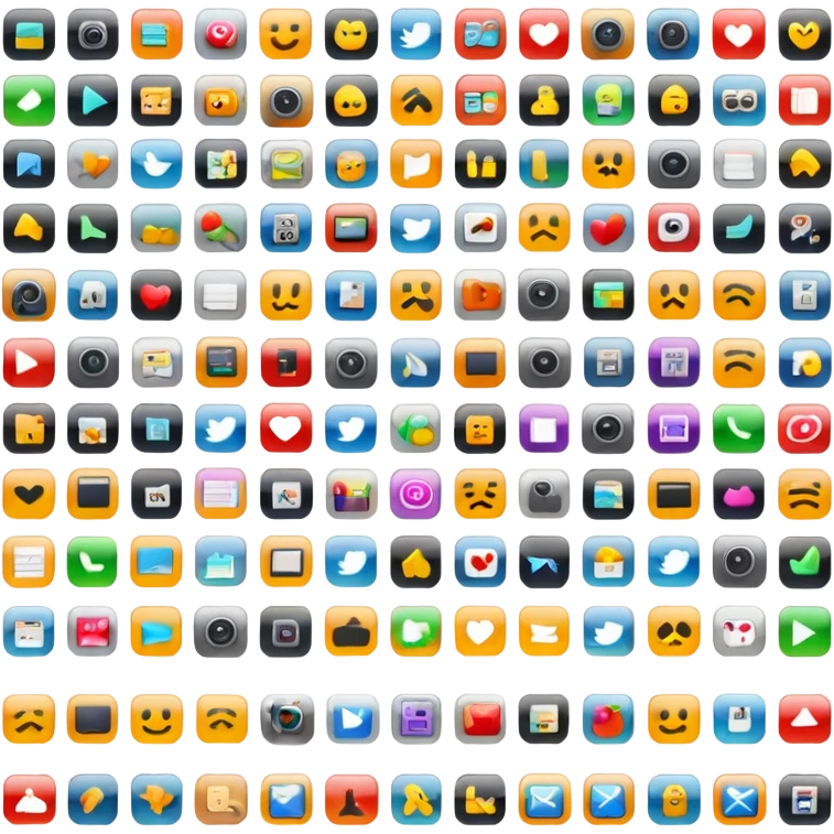 A grid of photos and videos emoji