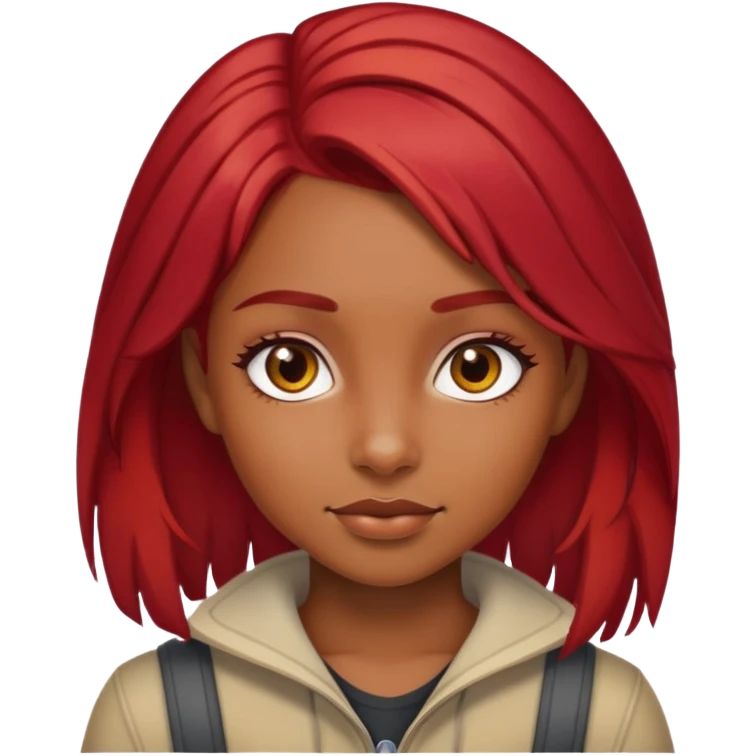 Chica morena con mechas peli rojas  emoji