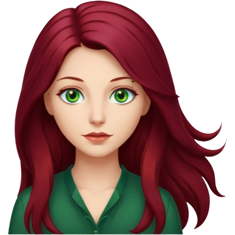 burgundy long haired woman emoji