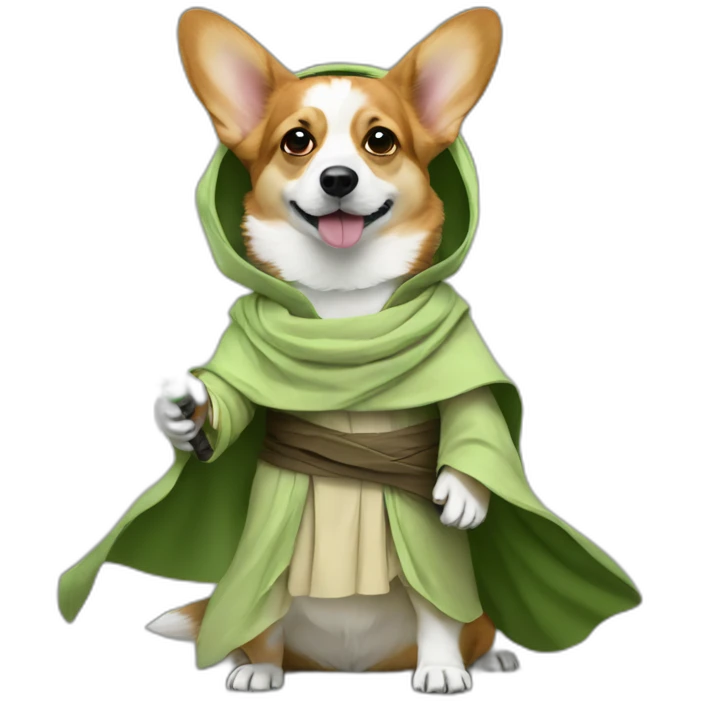 Corgi dress as yoda emoji