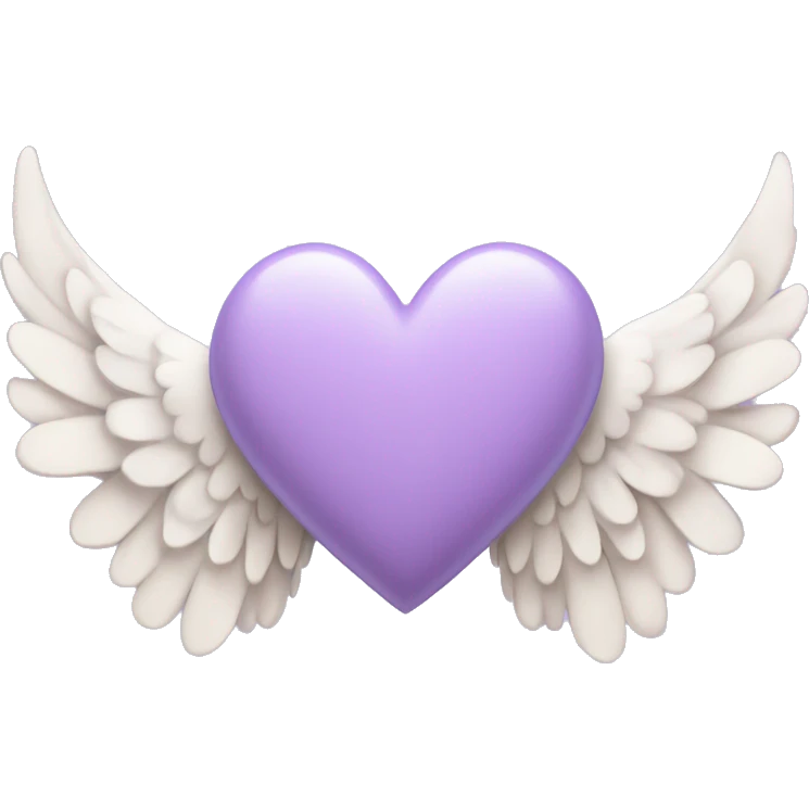 pastel purple heart with angel wings  emoji