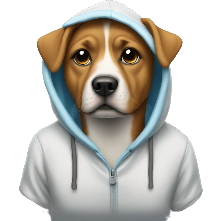 Dog wearing a hoody emoji