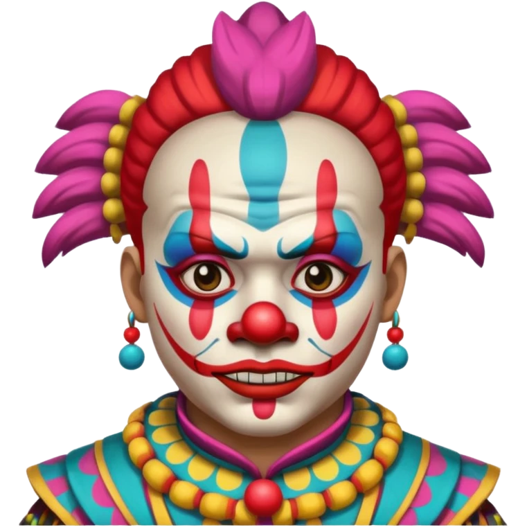 clown, wearing mayan samurai custome emoji