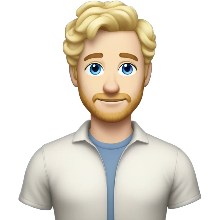 full body standing light curl blonde 30yo man blue eyed pale skin emoji