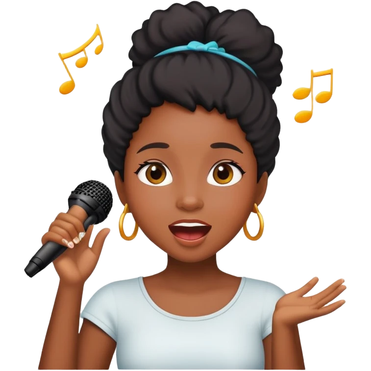 Black dat girl singing emoji