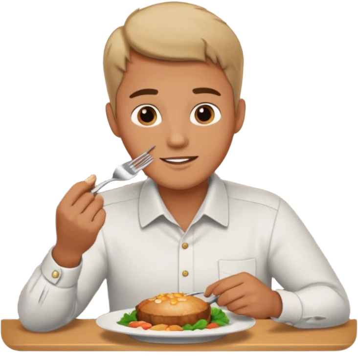 man eating at restaruant emoji