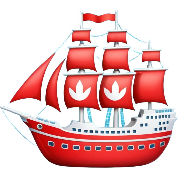 red glitter ship emoji