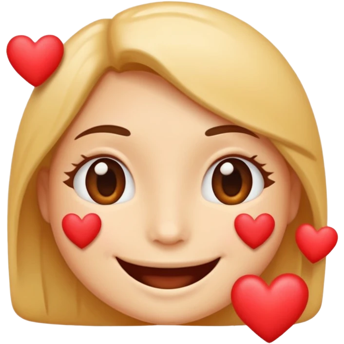 Smile with hearts around it  emoji