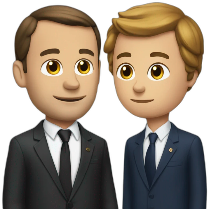 Macron discutant avec un chat emoji