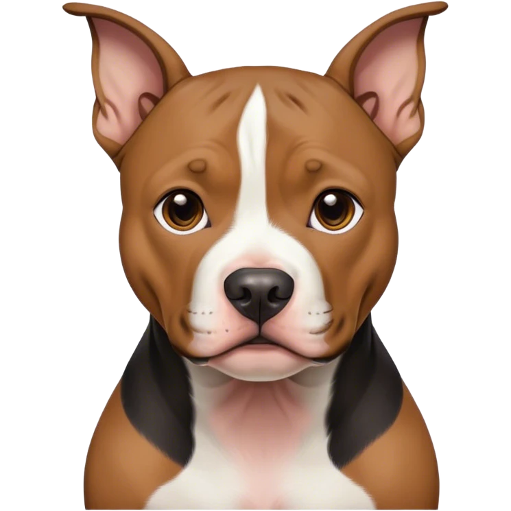 Black and tan pitbull with cropped ears and white chest  emoji