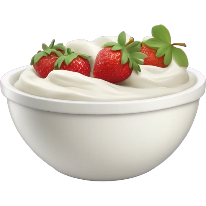 fruit yogurt bowl with strawberries and grapes emoji