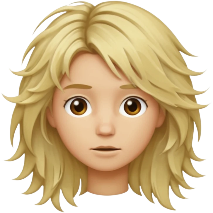 Blond messy hair emoji  emoji