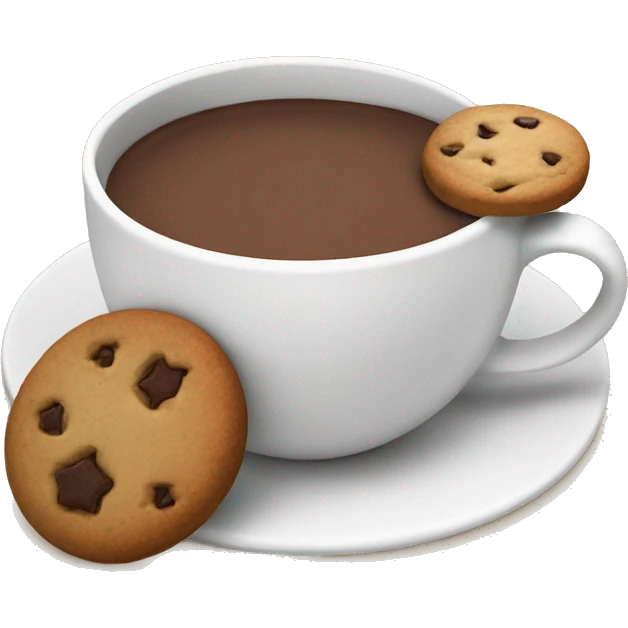 hot chocolate with a cookie emoji