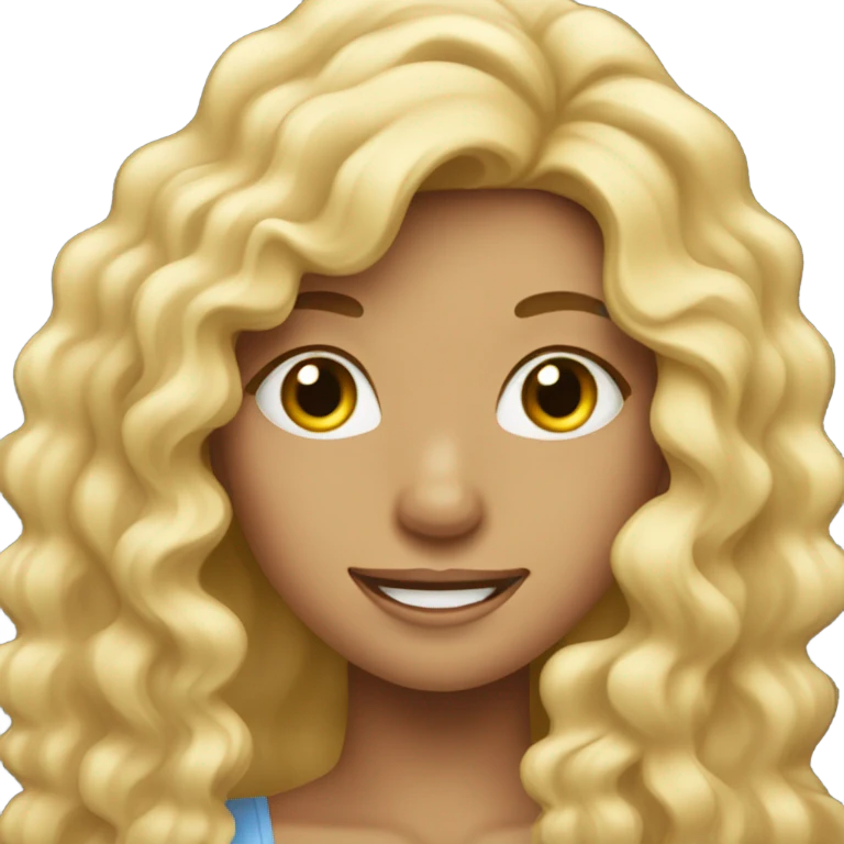 blonde girl blonde long curly hair winking emoji