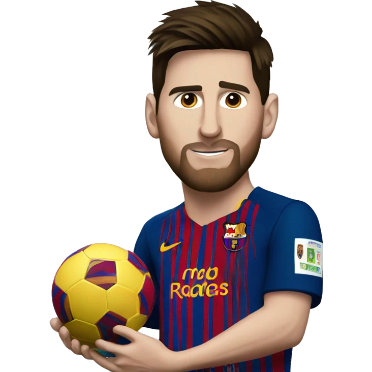Messi with ball emoji
