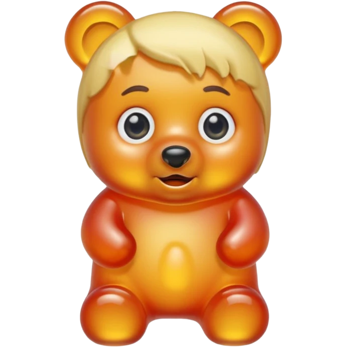 gummy bear with eyes and blond hair emoji