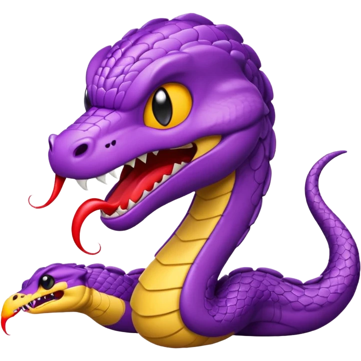  i want a animated emoji with the text "'Lil Viper Mad" with an angry but cute little purple viper spitting emoji