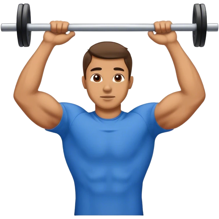 guy with blue shirt doing pull ups emoji