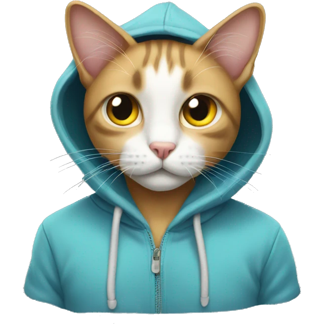 Cat wearing hoodie emoji