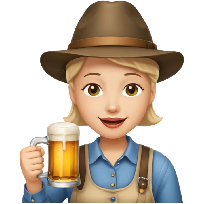 Erstelle smilie "zwinkerndes Gesicht" mit Bierkrug und Hut emoji