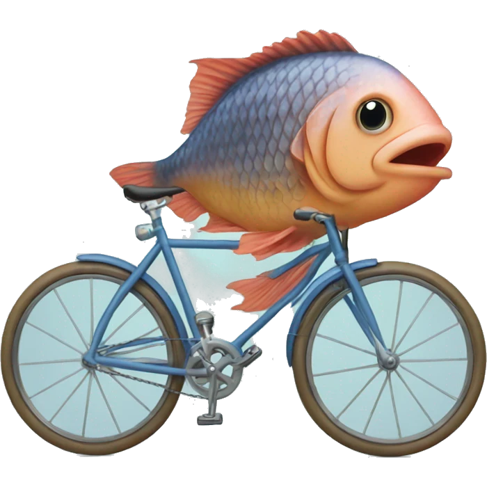 Fish riding bicycle emoji