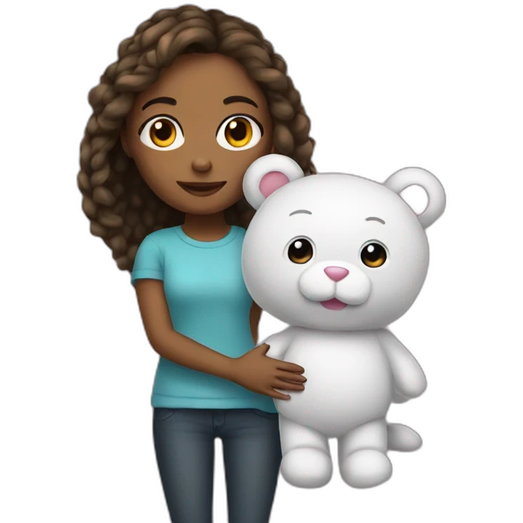 Girl with plushy emoji