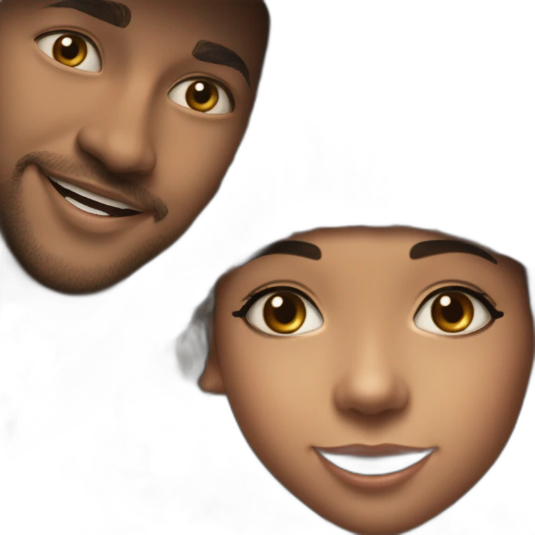 happy couple with accessories emoji