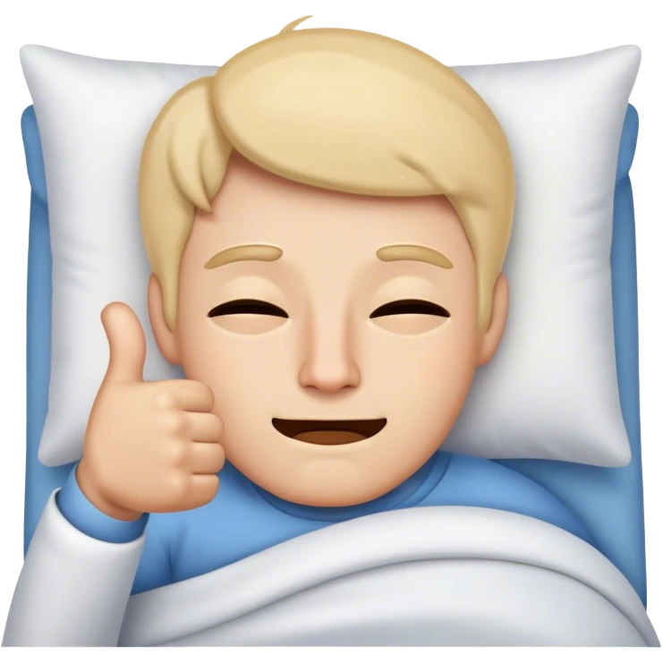 Completely sleep deprived face with the thumbs up emoji